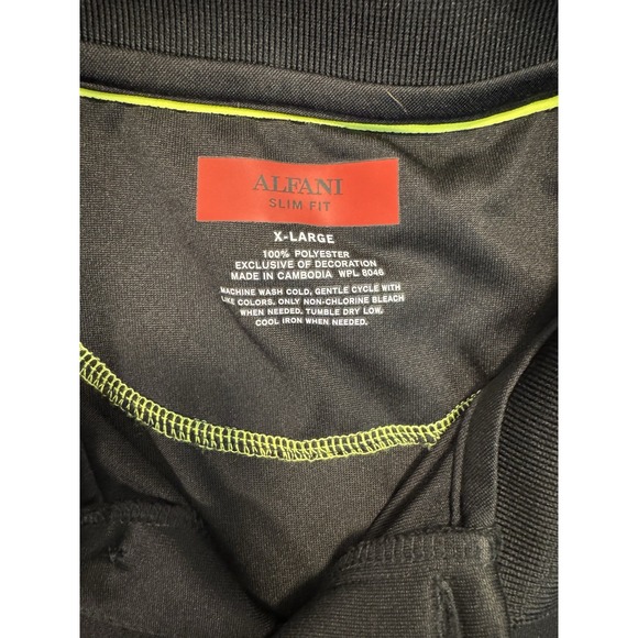 Vintage Alfani Mens Size XL Red Ribbed Polo‎ Shirt Button-Up Short Sleeve Cotton - Picture 5 of 12